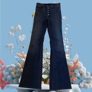 Veronica Beard Beverly 10” High Rise Flare Leg Black Jeans, 5-Pocket, Size 27